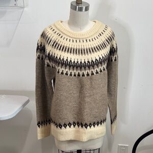 Lucca Crewneck Sweater - Taupe & Cream
